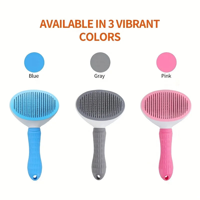 One-Click Pet Hair Removal Comb for Effortless Grooming