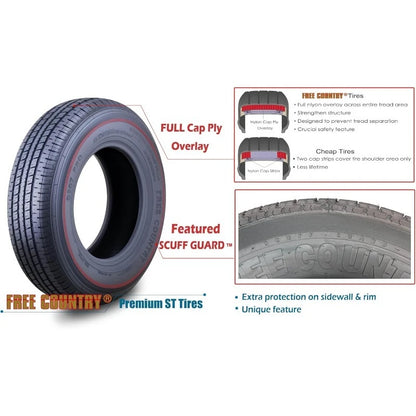 Grand Ride Set 4 Trailer Tires ST235/80R16 Radial 10 Ply Load Range