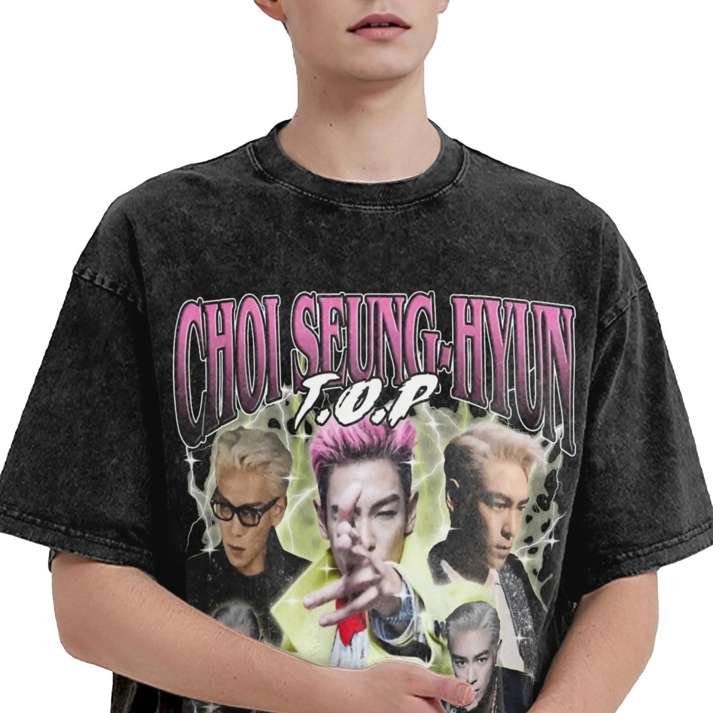 Harajuku Washed T Shirt Choi Seung Hyun T.O.P
