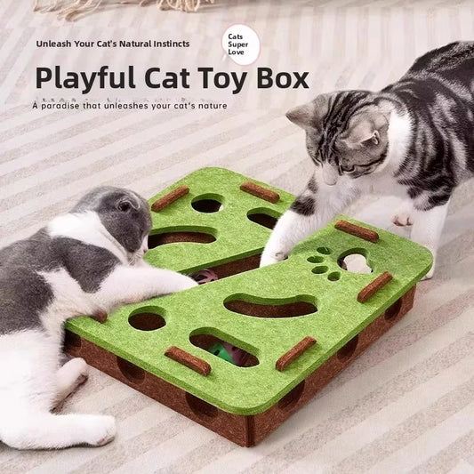 Cat Puzzle Toy Felt Puzzle Box Cat Exercise