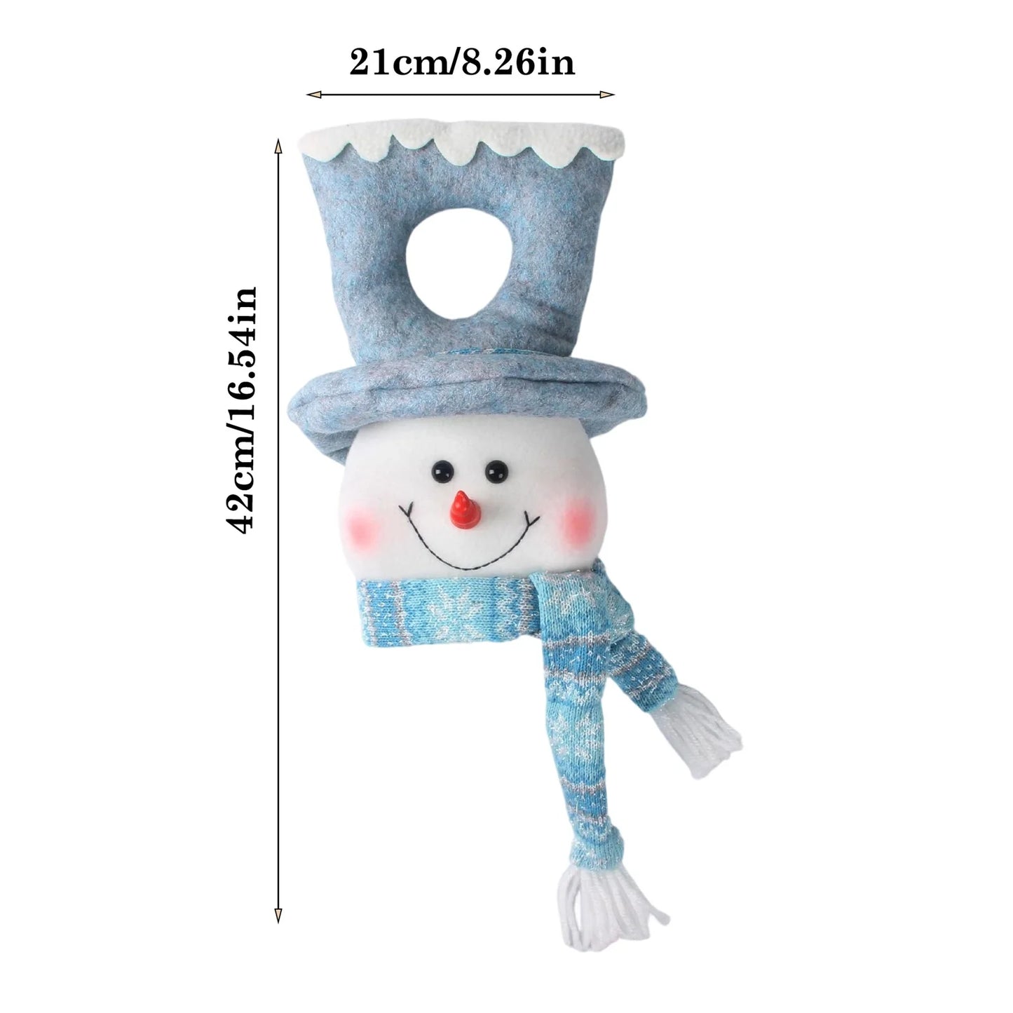 Christmas Lighted Blue Snowman Ornament Glowing