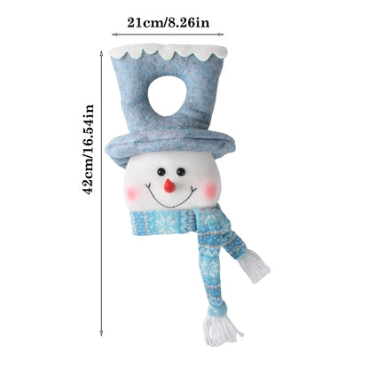 Christmas Lighted Blue Snowman Ornament Glowing