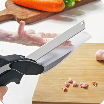 Stainless Steel Kitchen Scissors 2 In 1 Cutting Board