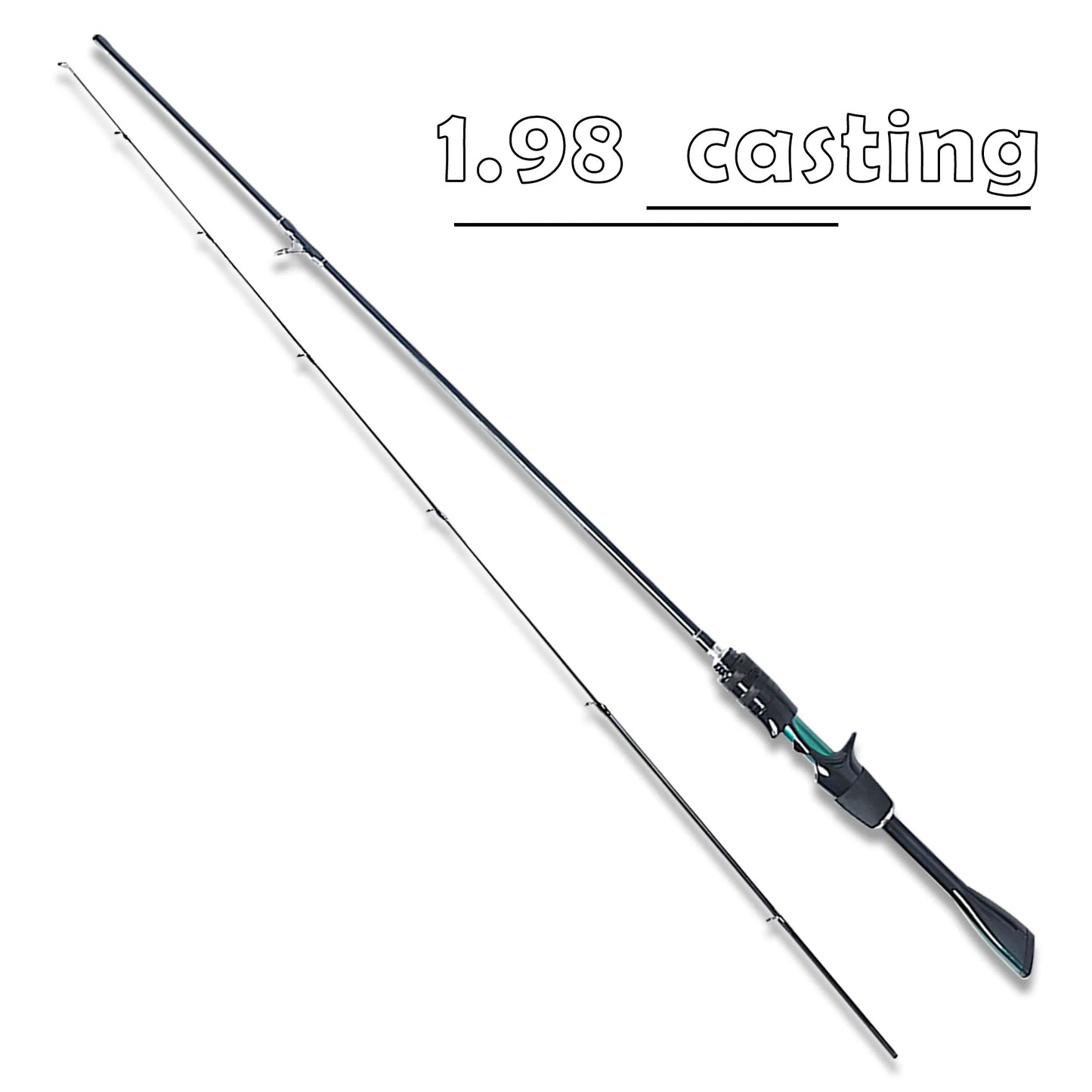 High-Carbon Fiber Ultra-Light and Ultra-Fast Adjustable Lure Rod 1.68m 1.8m 1.98m Solid Carbon Fiber Rod Tip Lightweight, Strong and Durable Quick Response Special-Shaped Handle Piano Paint Finish Korean Sic Ceramic Ring with