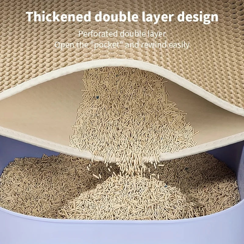 1Pc Large Size Cat Litter Mat-Advanced Honeycomb Double Layer