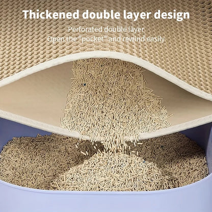 1Pc Large Size Cat Litter Mat-Advanced Honeycomb Double Layer
