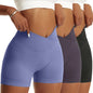 3 Pieces Women Solid Peach Hip Sports Pants High Elastic