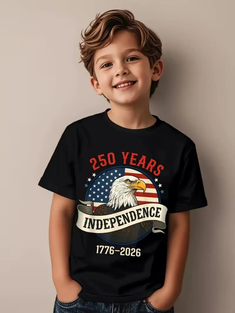 T-Shirt for Kids America 250th Birthday Eagle Flag 250 Years