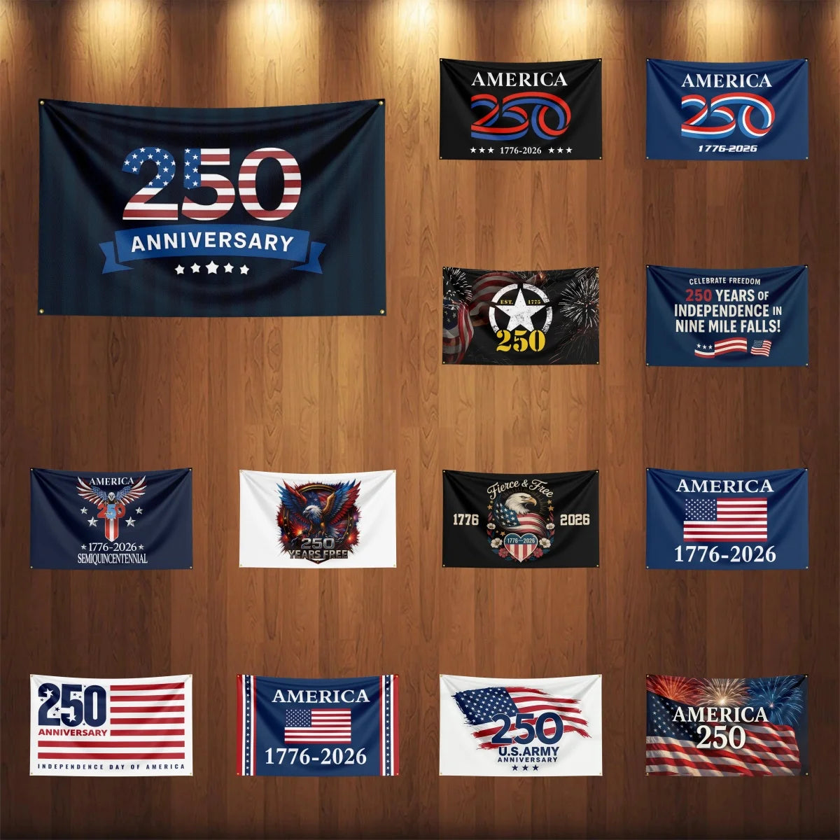 US 250th Anniversary 1776 2026 Semiquincentennial Flag,