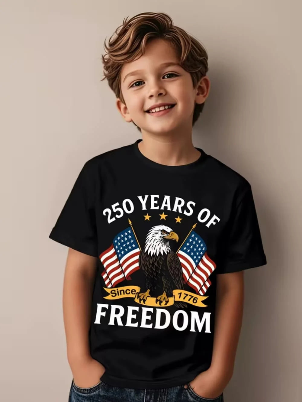 T-Shirt for Kids America 250th Birthday Eagle Flag 250 Years