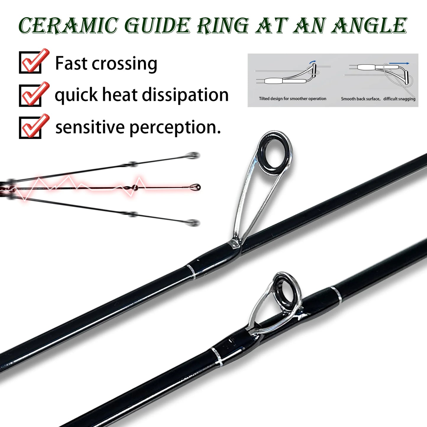 High-Carbon Fiber Ultra-Light and Ultra-Fast Adjustable Lure Rod 1.68m 1.8m 1.98m Solid Carbon Fiber Rod Tip Lightweight, Strong and Durable Quick Response Special-Shaped Handle Piano Paint Finish Korean Sic Ceramic Ring with