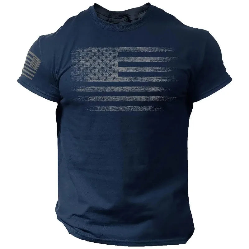 2025 New Gym T-shirt for Men 3d Print USA Flag T Shirt