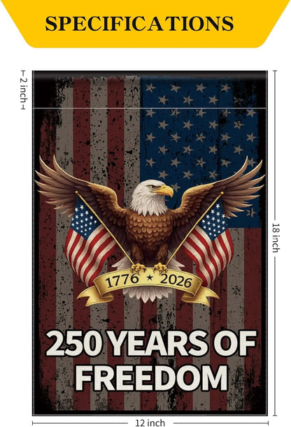 250 Years America Garden Flag, USA 250th Anniversary Banner