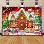 Christmas background cloth, equipped with cookie statues, gifts