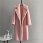 Winter Jacket Women Long Coat  Wool Woven