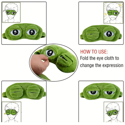 3D Sad Frog Sleep Mask Natural Sleeping Eyeshade
