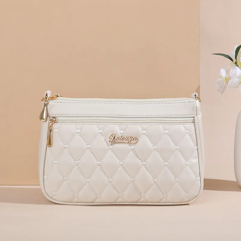 Embroidery Messenger Bags Women Leather Handbag