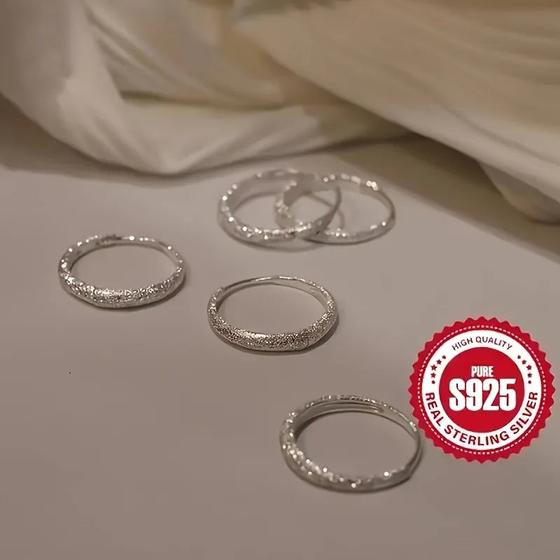 Pure Silvery Earrings For Women Frosted Sparkling Starry