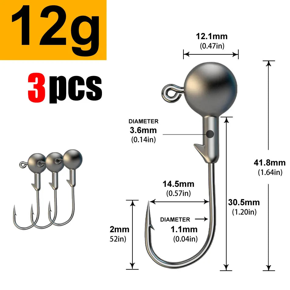JYJ 1g  5g jig head hook for fishing tackle ,rig soft worm