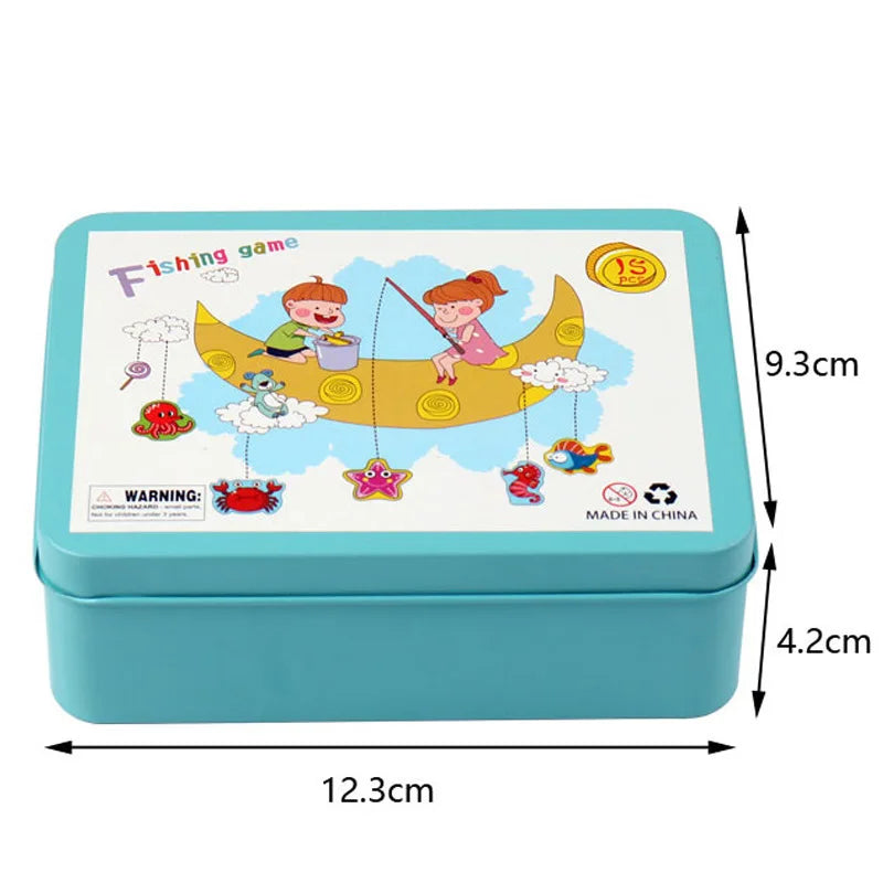 Montessori Wooden Magnetic Fishing Game Magnet Fish Catching