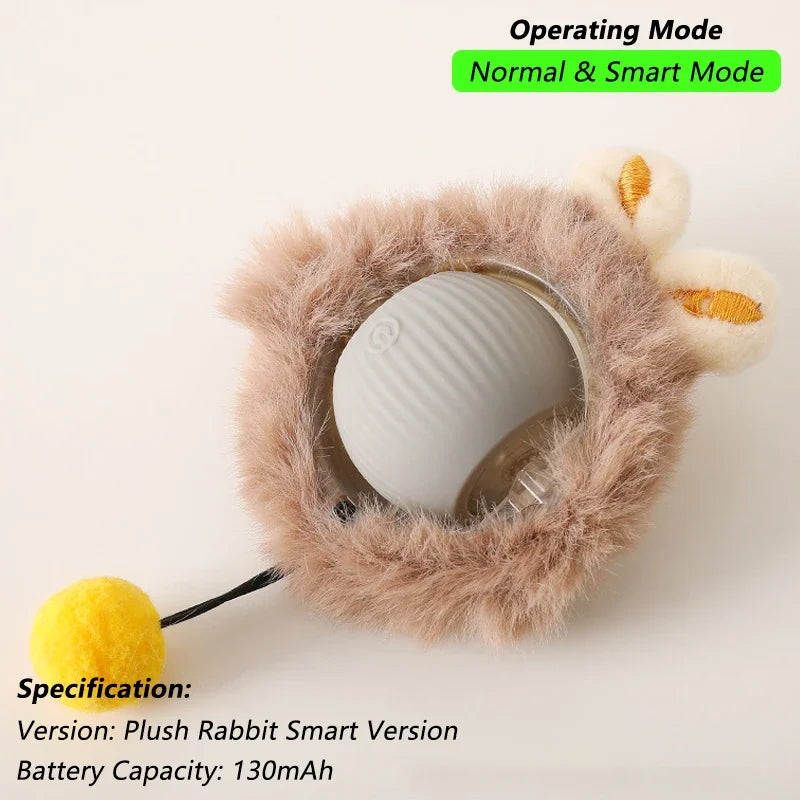 Dog Cat Interactive Ball Toy Automatic Rolling Ball Faux Tail