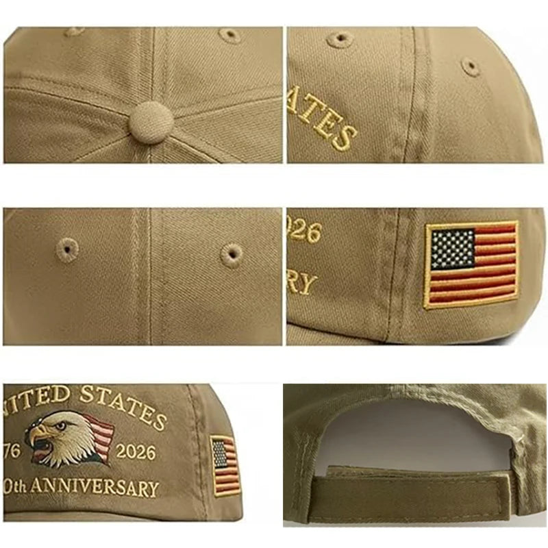 250th Anniversary Hat USA Patriotic Baseball Caps Eagle