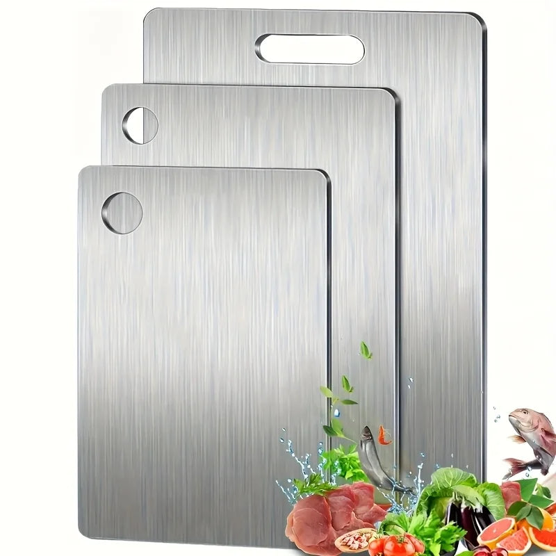 Stainless Steel 3pcs Cutting Boards - BPA-Free Dishwasher