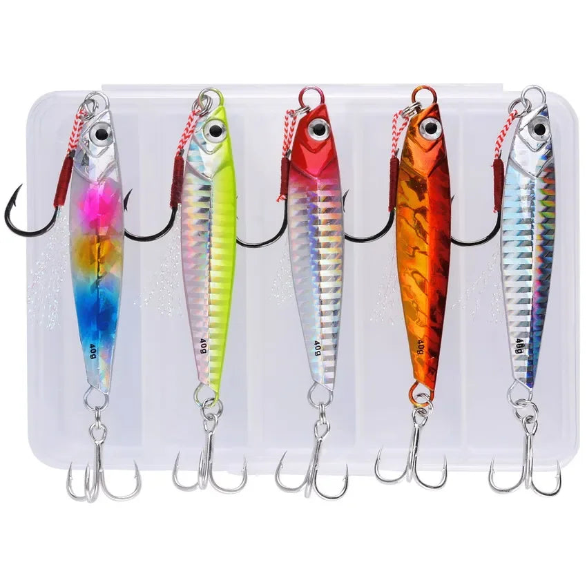 5pcs Metal Jig Fishing Lure Weights 7g-40g Trolling