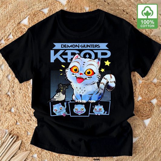 Demon Hunter T-shirt Summer New  Tiger Print Pure Cotton