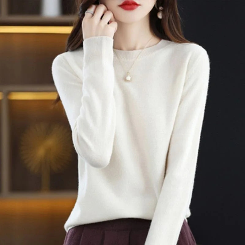 Women Sweater O-neck Autumn Winter Basic Pullover Warm