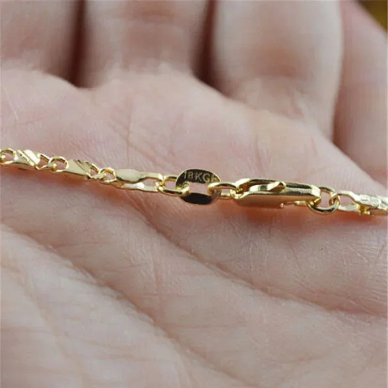 Exquisite Fashion 18K Gold Color Filled Necklace For Women Men