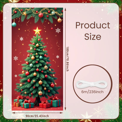 Christmas snowman Hanging Flag Door Banner