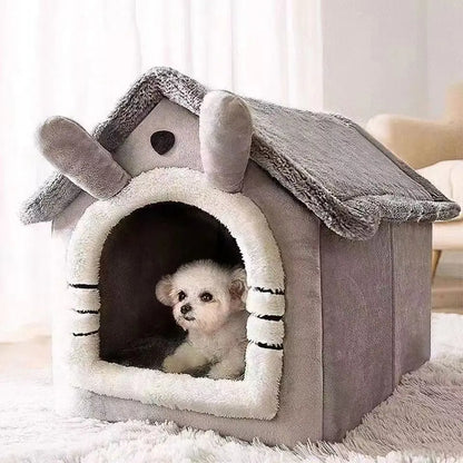 All Season Dog House Style Bed - Removable Washable