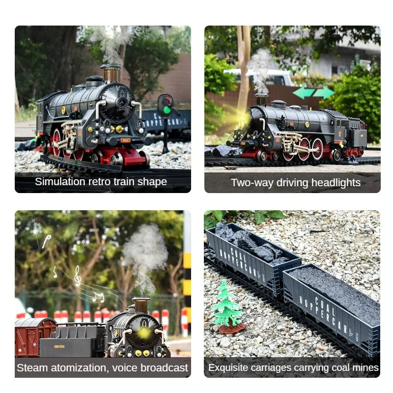 Add Water and Spray Smoke Train Model Steam Locomotive Alloy