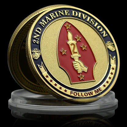 Gold US Marine Corps Commemorative Coin 2ND Marine Division