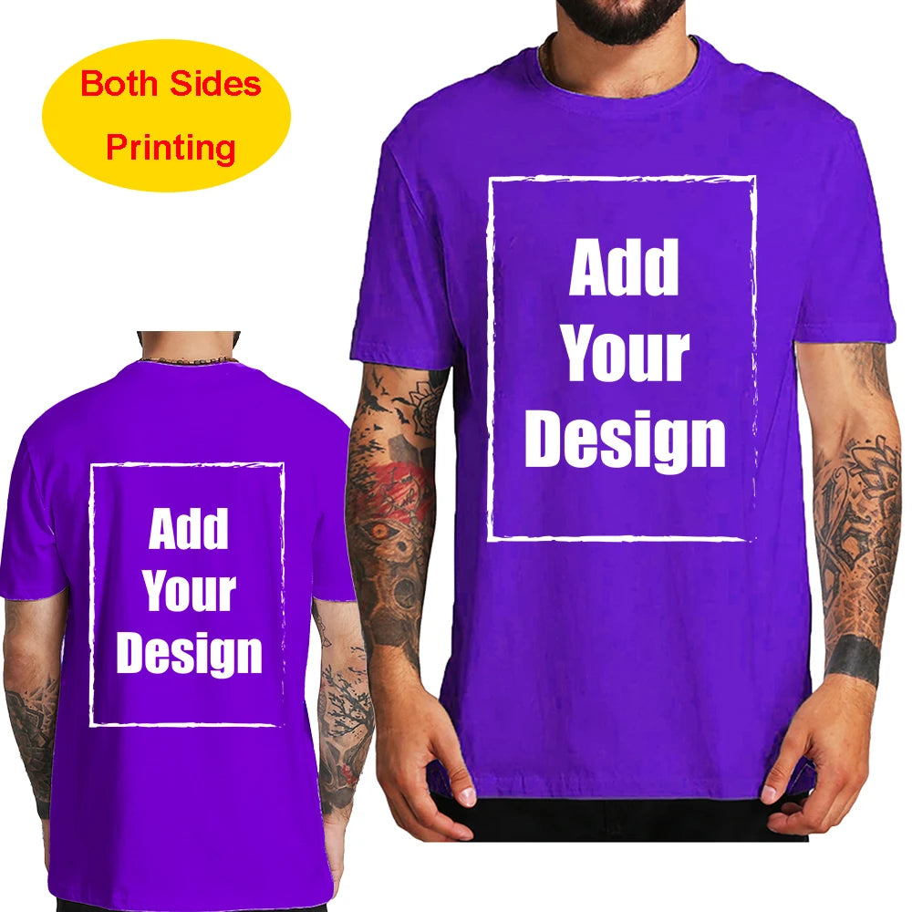 Custom T Shirt for Men Front Back Print