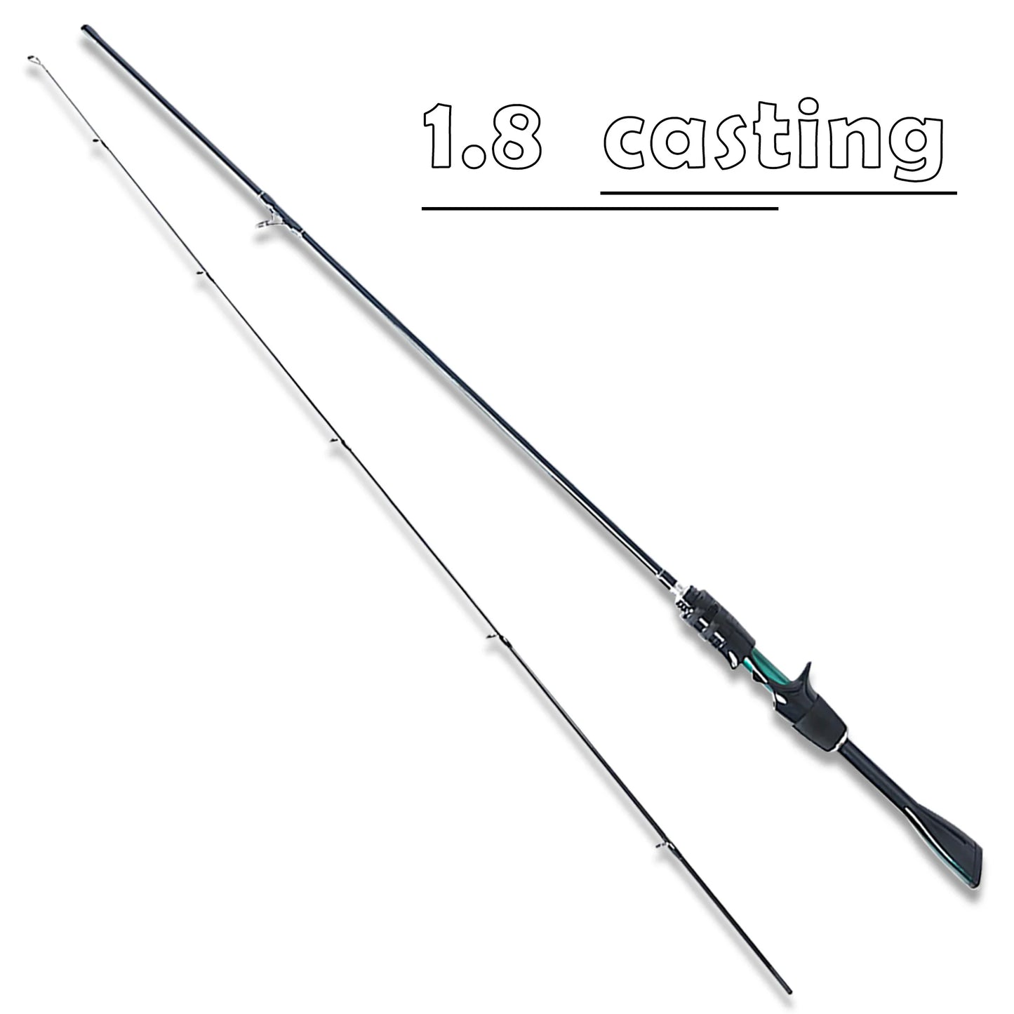 High-Carbon Fiber Ultra-Light and Ultra-Fast Adjustable Lure Rod 1.68m 1.8m 1.98m Solid Carbon Fiber Rod Tip Lightweight, Strong and Durable Quick Response Special-Shaped Handle Piano Paint Finish Korean Sic Ceramic Ring with