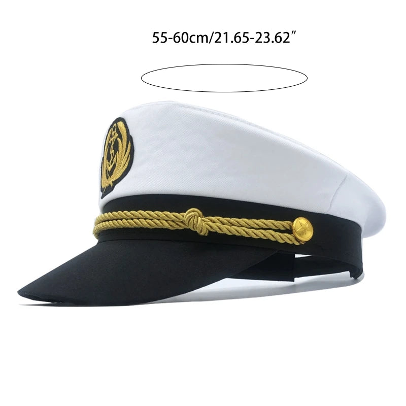 652F Navy Marine Hat Yacht Captain Hat Sailor Captain Costume
