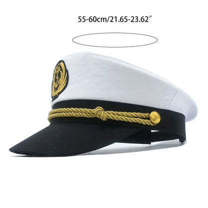 652F Navy Marine Hat Yacht Captain Hat Sailor Captain Costume