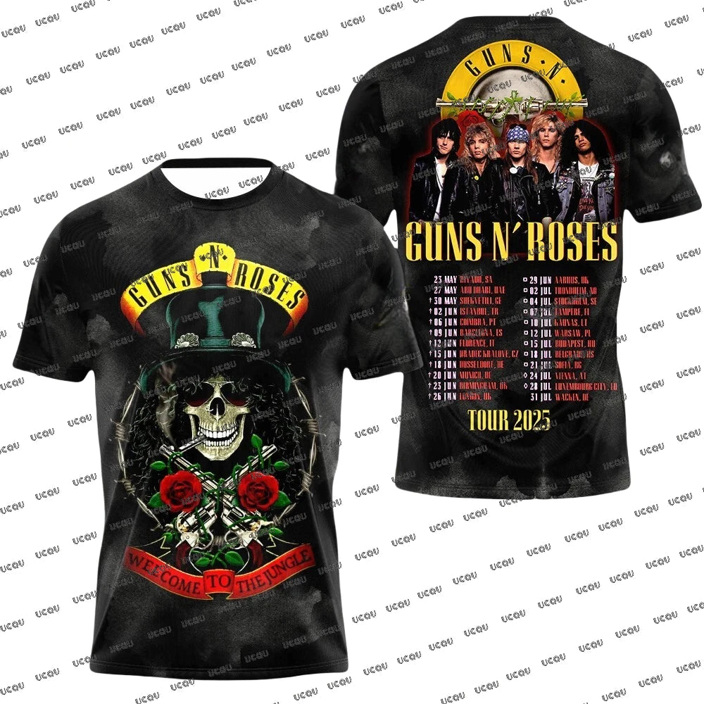 Guns N’ Roses 2025 World Tour Schedule List TShirt