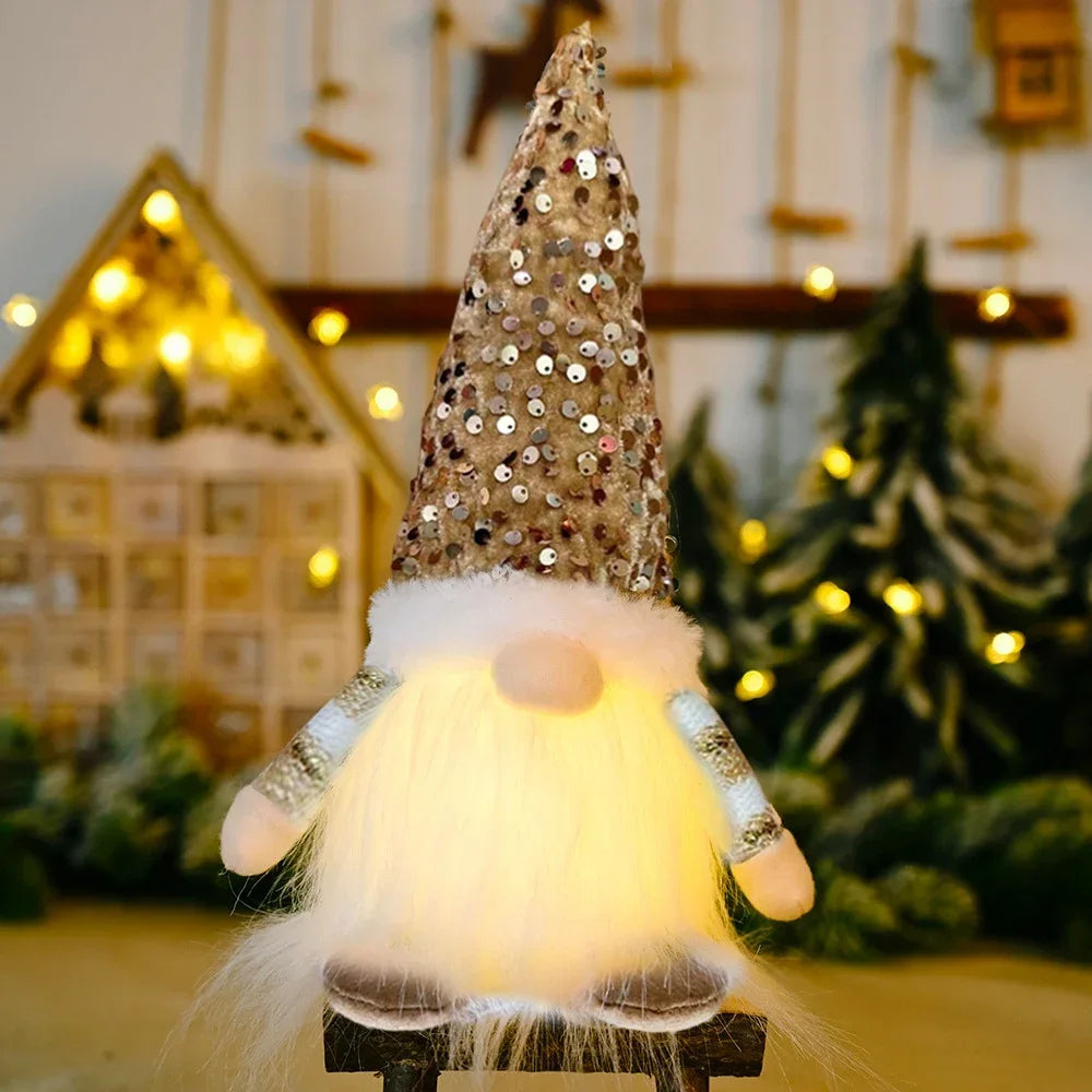 1~2pcs Gnome Christmas Decorations 30cm Light Up