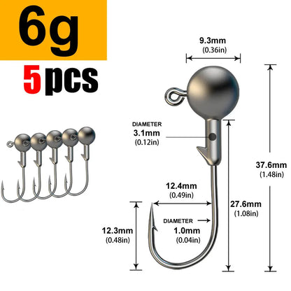 JYJ 1g  5g jig head hook for fishing tackle ,rig soft worm