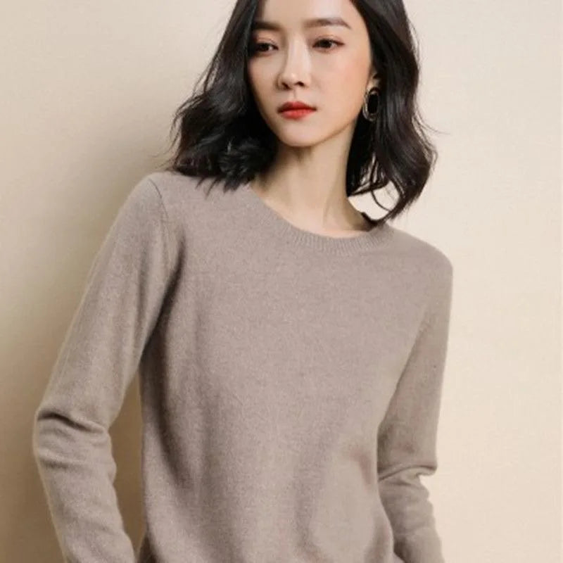 Women Sweater O-neck Autumn Winter Basic Pullover Warm