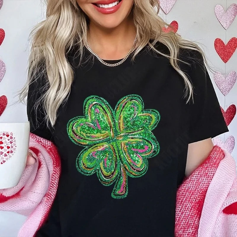 2025 St Patricks Day Shamrock Women T-Shirts