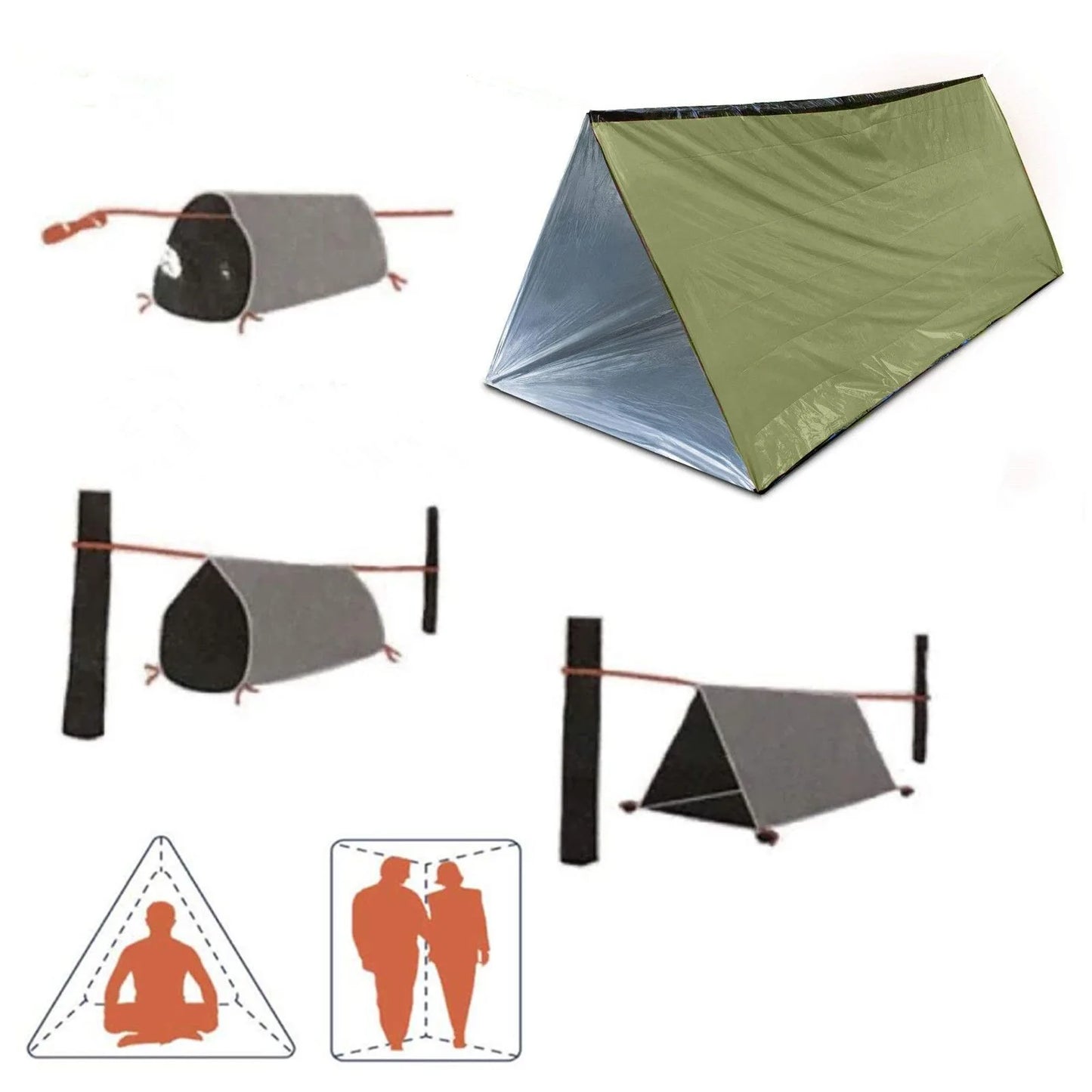 2 Person Emergency Tent Casa De Waterproof Camping Travel