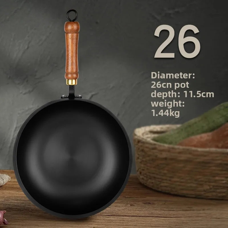 "Big belly pot, hand-forged, deepened frying pan,