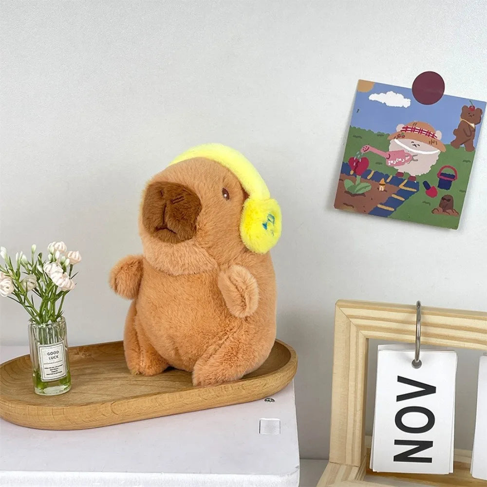 Cute Capybara Plush Toy Hoodie with Wings Simulation Doll