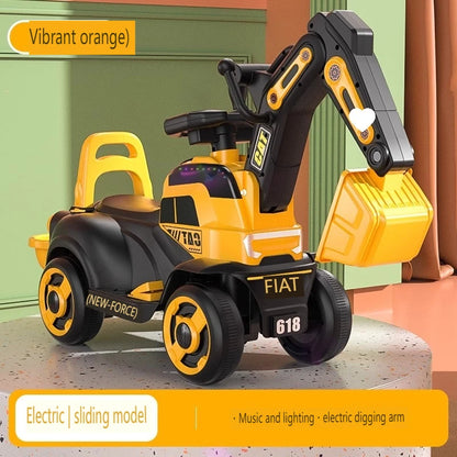 Children Excavator Digging Can Sit To Ride Roller Coasters