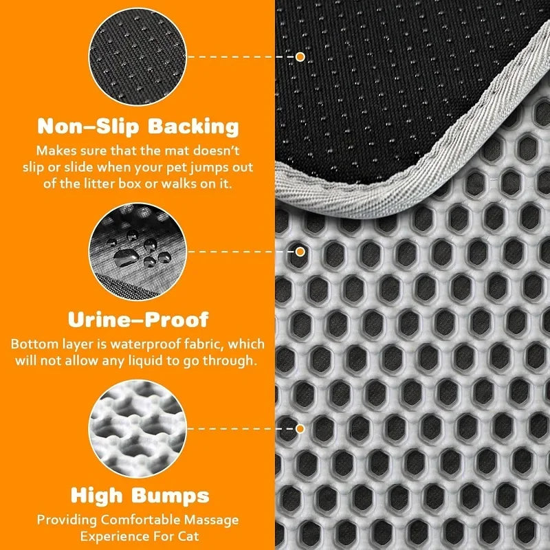 Cat Litter Mat Double Layer Pet Non Slip Big Pet Litter Box