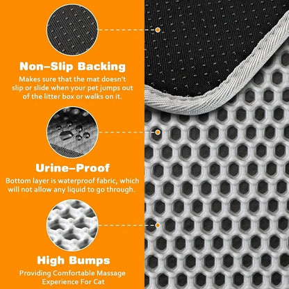 Cat Litter Mat Double Layer Pet Non Slip Big Pet Litter Box